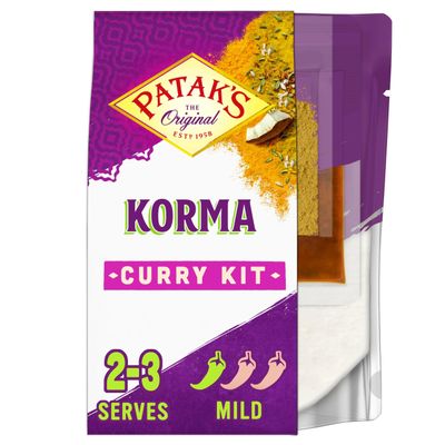 Patak s Korma Curry Sauce Kit 270g x 5 - Mild &amp; Creamy Indian Curry Sauce Kit - Vegetarian &amp; Gluten Free - No Artificial Colours or Preservatives - Authentic Indian Cook at Home Curry Sauce Meal Kit
