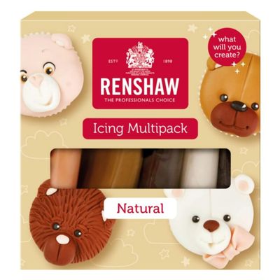 Renshaw Natural Colours, Just Roll With It Fondant Icing Multipack, 5 x 100 g (Pack of 1) - Vegan Friendly