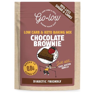 GO-LOW Keto Brownie Mix 0.8g Carbs, Sugar-Free & Diabetic-Friendly. Made with Raw Cacao & Almond Flour - Gluten-Free, Vegan & Paleo. No Additives, Just Wholefood Ingredients - Easy-Bake Fudgy Brownies GO-LOW Keto Brownie Mix 0.8g Carbs, Sugar-Free & Diabetic-Friendly. Made with Raw Cacao & Almond Flour - Gluten-Free, Vegan & Paleo. No Additives, Just Wholefood Ingredients - Easy-Bake Fudgy Brownies