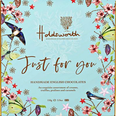 Holdsworth Chocolates Gift Box - 'Just For You' Chocolate Selection Box with Handmade Truffles & Assorted Milk, Dark & White Chocolates - Occasions 110g Valentines Gifts for Her & Him