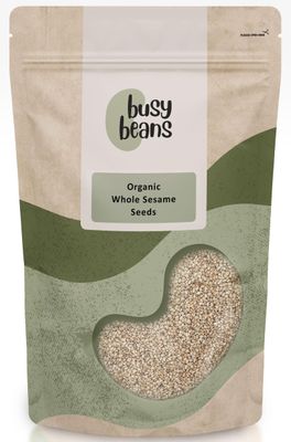 Organic Natural Sesame Seeds (Unhulled) - Certified Organic - by Busy Beans Organic (1kg)