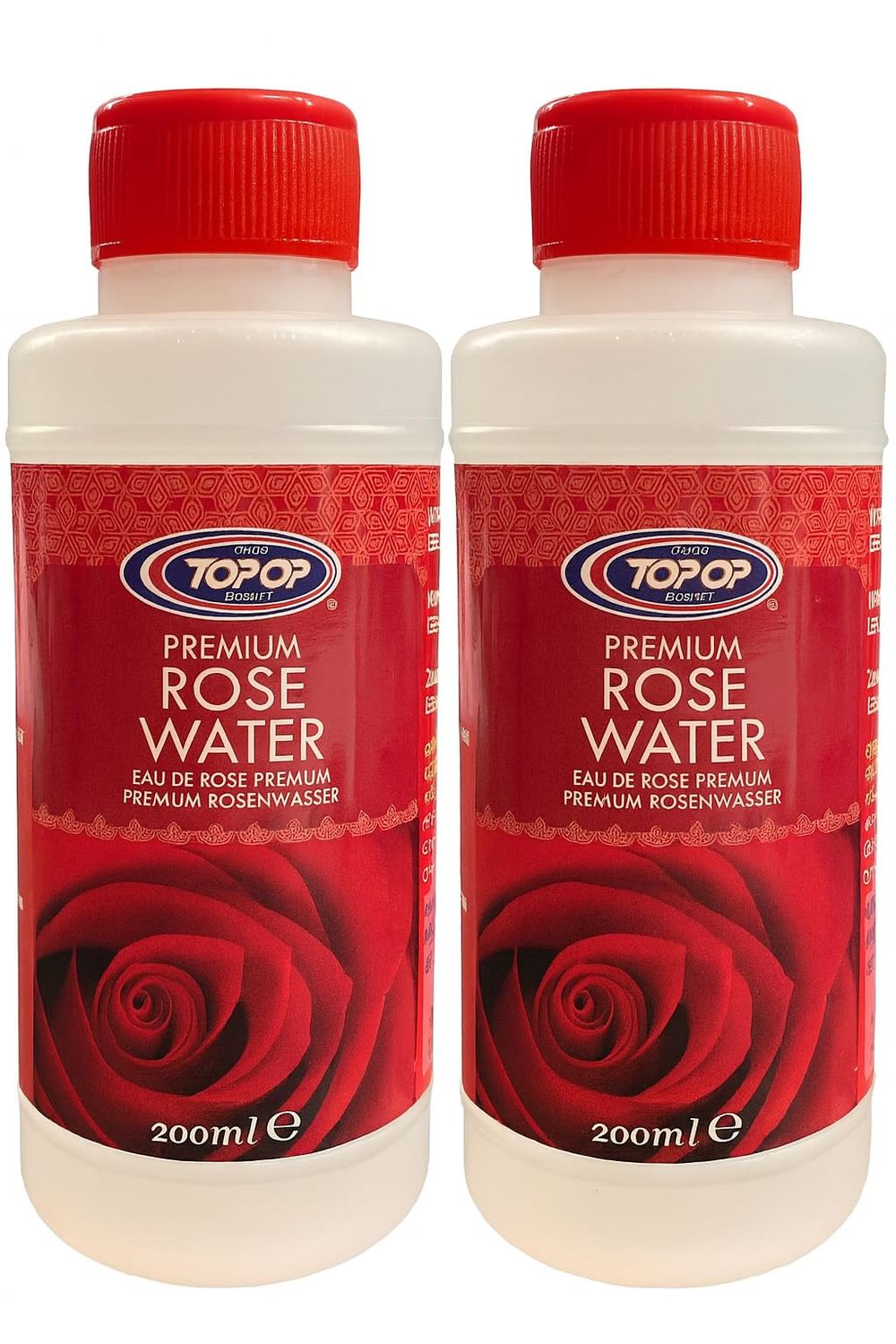 Premium Rose Water 200ml (Pack of 2) Natural Aromatic Essence for Cooking, Baking, Indian Sweets, Desserts &amp; Drinks Authentic Flavouring