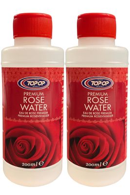 Premium Rose Water 200ml (Pack of 2) Natural Aromatic Essence for Cooking, Baking, Indian Sweets, Desserts &amp; Drinks Authentic Flavouring