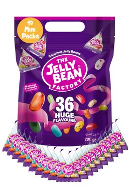 The Jelly Bean Factory Party Bag Sweets - 19 Bags Gourmet Bulk Jelly Beans - Gluten Free Sweets, Kosher, 36 Natural Plant Based, Huge Flavours, Chewy, Retro American Jellybeans Gift for Kids, Adults