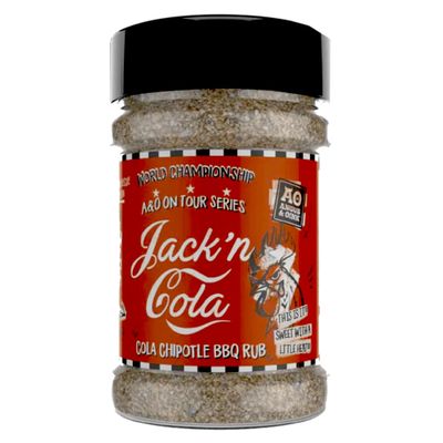 Angus & Oink Jack 'n Cola Chipotle BBQ Rub Ideal for Grilling, Smoking & Oven Gluten Free With Delicate Blend of Chillies & Spices Make Delicious JD and Cola Reduction Sauce 230g