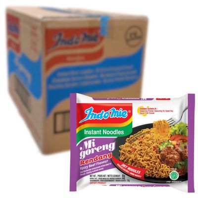 Indomie MI Goreng Rendang Instant Noodles, 80 g, Pack of 40 yellow