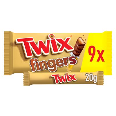 Twix Chocolate Bars, Caramel &amp; Milk Chocolate Biscuits, 9 x 20g Multipack, Ideal for Gifts, Perfect for Snacks
