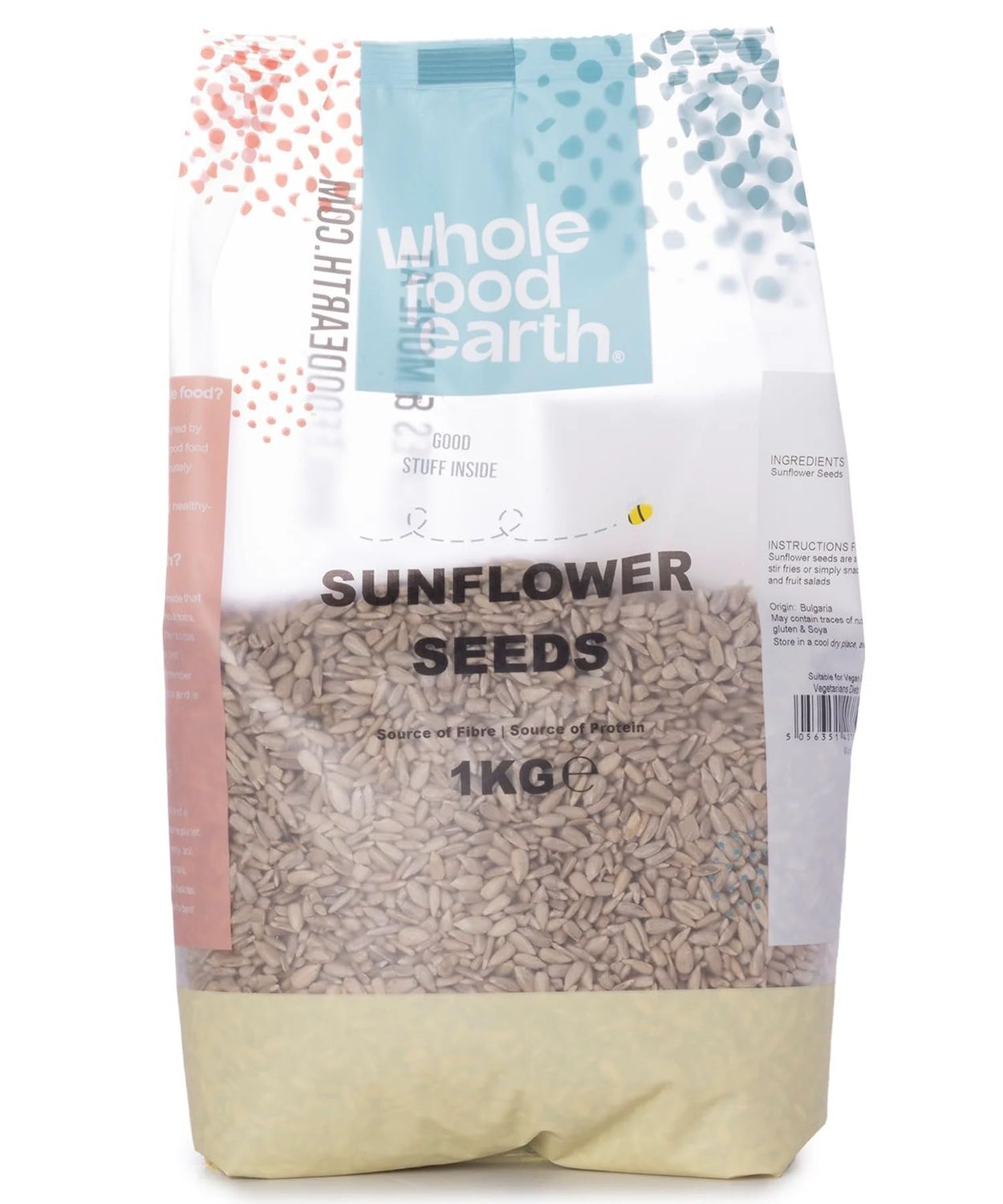 Wholefood Earth Organic Sunflower Seeds 1kg - Natural Edible Seeds for Eating