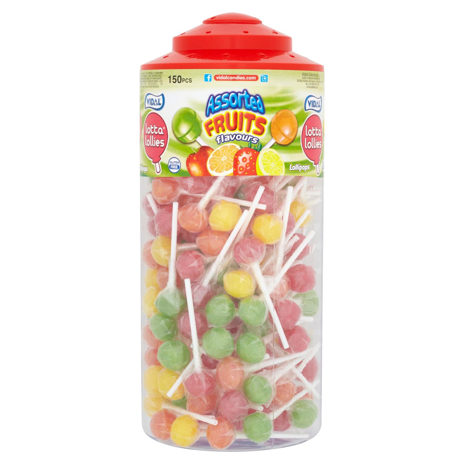 Vidal Lotta Lollies Assorted Flavours (Pack of 1, Total 150 Pieces)