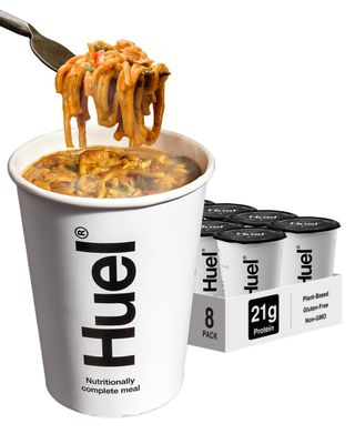 Huel Hot & Savoury Cups, Katsu Curry Noodles (8 x Pots), High-Protein Vegan Ration Packs, Protein Noodles with 26 Vitamins & Minerals, Healthy Ready Meals