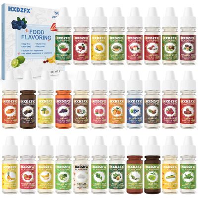 Food Flavoring Oil - 30 Liquid Concentrated Food Flavour Oil for Baking, Cooking - Lip Gloss Flavouring Oil for Lip Balm, Cosmetics, Drink, Soap Making - Water &amp; Oil Soluble(6ml Bottles)