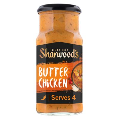 Sharwood's Indian Butter Chicken Sauce - Mild &amp; Creamy Tomato Curry, Rich Indian Flavour, 420 g Jar (Pack of 1)