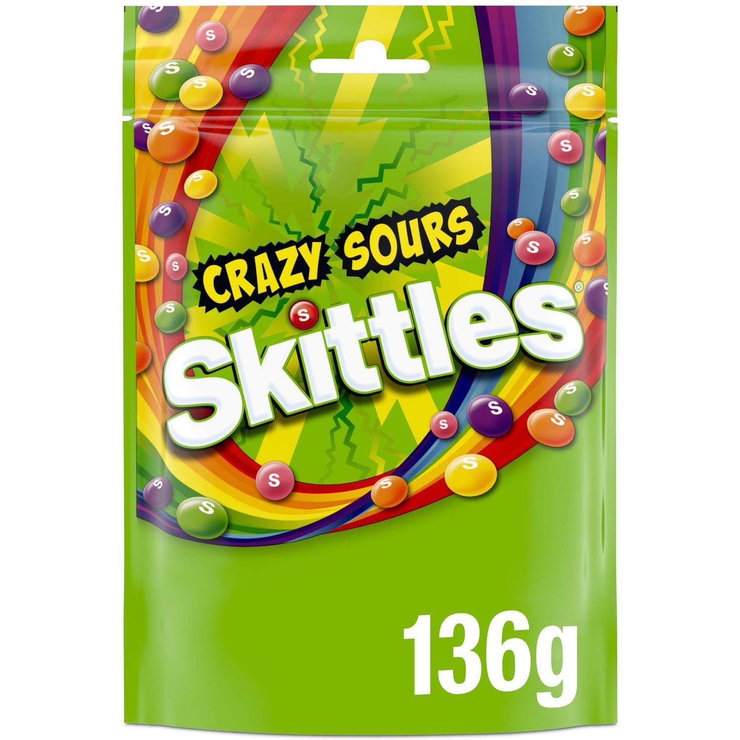 Skittles Crazy Sours Sweets Pouch 136g