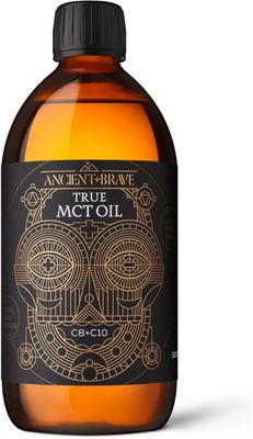 Ancient + Brave True MCT Oil 500ml - High C8 & C10 Blend, 100% Coconut Oil, Sustainably Sourced - Perfect for Keto, Fasting - Vegan - Add to Coffee, Smoothies