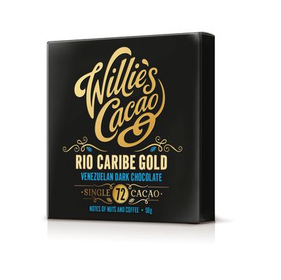 Willie's Cacao - 72% Rio Caribe Dark Chocolate - 50g - Coffee, nutty notes - Single estate Venezuelan cocoa - Vegan - Artisan made