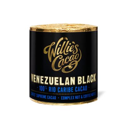 Willie's Cacao - 100% Cacao - Venezuelan Black 100% Rio Caribe Cacao - 180g- Nutty coffee notes - For cooking, baking, drinks - Vegan & No Added Sugar