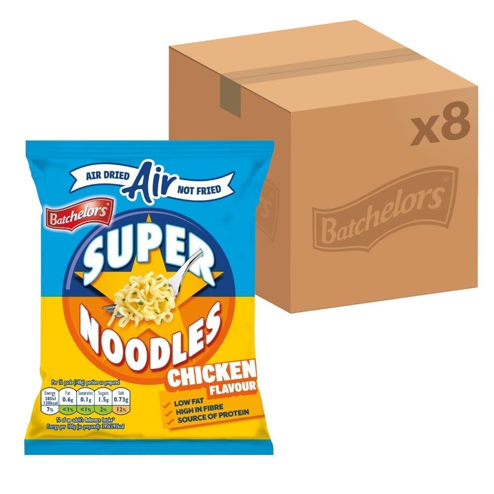 Batchelors Super Noodles Air Dried Chicken Flavour, 80 g (Pack of 8)