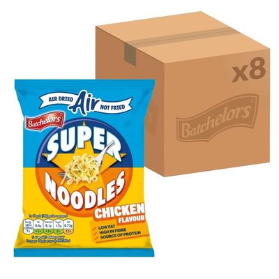 Batchelors Super Noodles Air Dried Chicken Flavour, 80 g (Pack of 8)