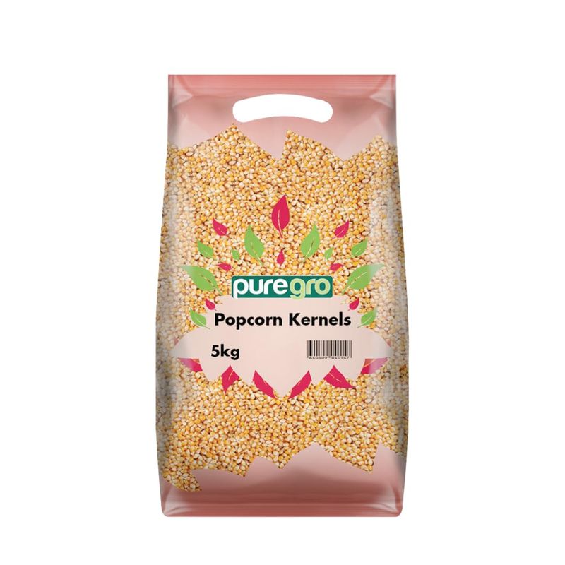 Puregro Popcorn Kernels Puregro Popcorn Kernels Premium Quality 100% Natural Ideal for Air Popper, Microwave &amp; Stovetop Perfect for Healthy Snack - 5KG - Unflavoured