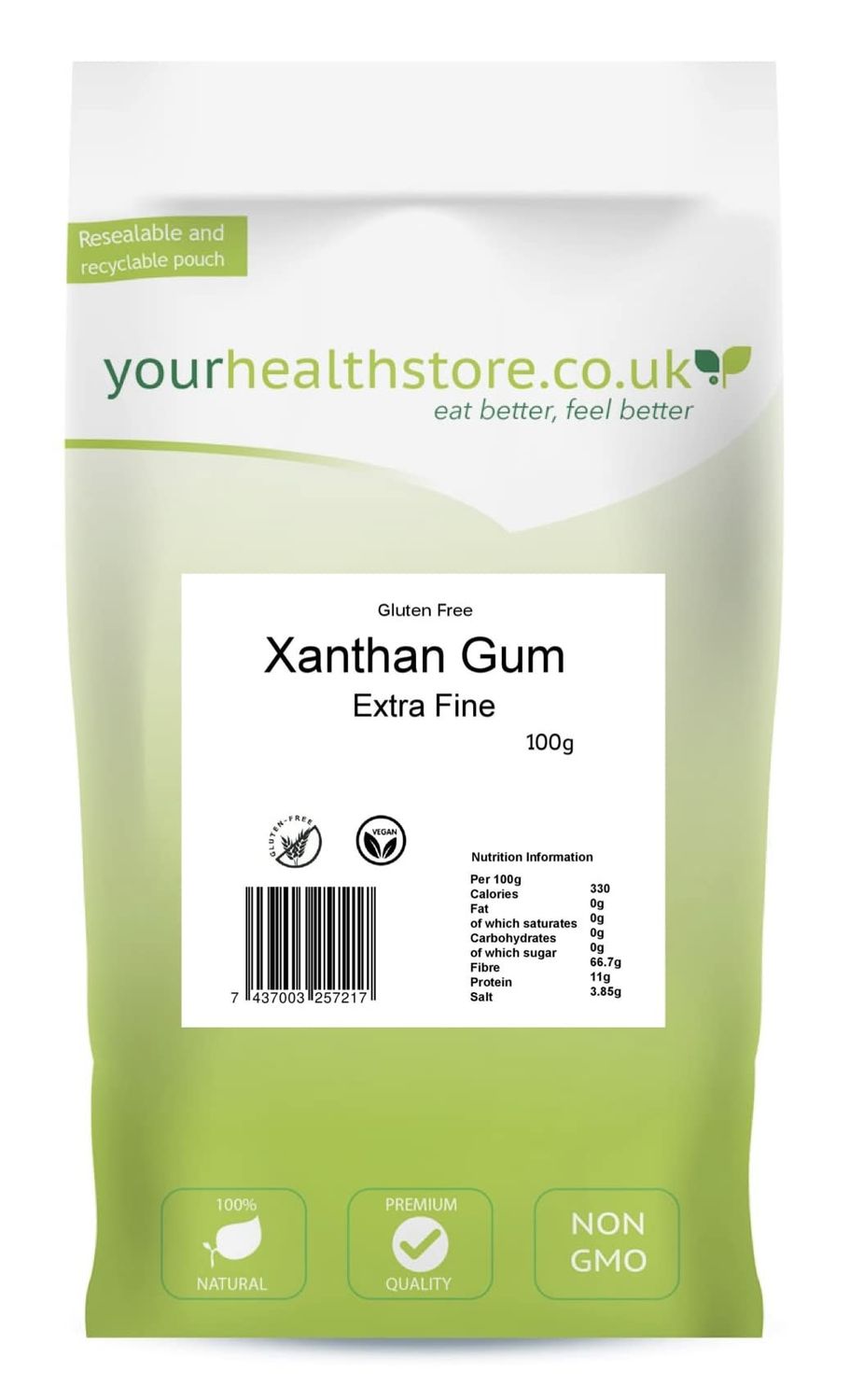 Xanthan Gum 100g by yourhealthstore, Gluten Free, Extra Fine 200 mesh, Non GMO.