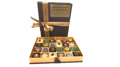Luxury Belgian Chocolate Truffles Gift Box - 24 Handmade Chocolates by Youlden s of Yorkshire - Gluten Free &amp; Vegetarian