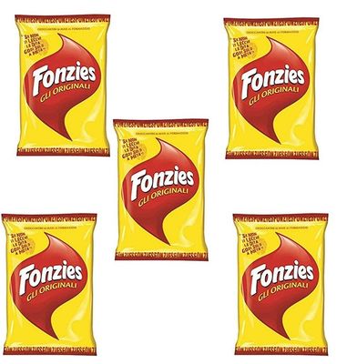 5X FONZIES Italian Cheese Flavour Crisps Chips Corn Snack Original 100g