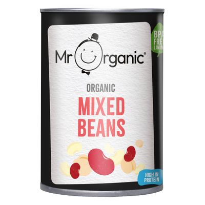 Mr Organic - Mixed Beans 400g - Organic. High in Protein &amp; Fibre - Ready to Eat - Perfect for Salads, Stews, and Soups - Non-GMO and Gluten-Free