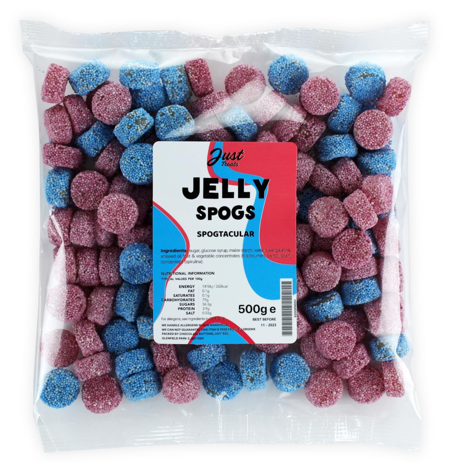 Just Treats Jelly Spogs/Jelly Buttons (500g Share Bag)