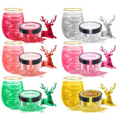 Edible Glitter - 6 Colours x 5g Edible Glitter for Drinks, Edible Cake Decorations, Food Grade Luster Dust for Cake, Icing, Fondant, Cocktail, Drinks, Baking, Chocolate - Vegan, Gluten-Free, Non-GMO