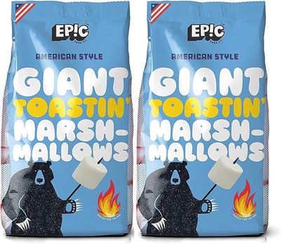 American Style GLUTEN FREE Giant Toasting Marshmallows - White &amp; Pink - Pack of 2 (500g x 2) by Epic Snax Co. - Perfect for Barbeque, Bonfire Roast, Toastin' &amp; Smores