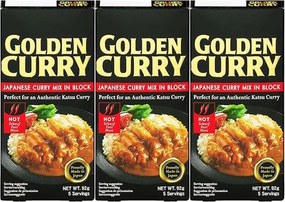 S&amp;B Golden Curry Japanese Curry Sauce Mix HOT 92g - PACK OF 3