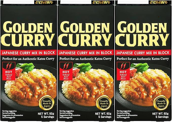 S&amp;B Golden Curry Japanese Curry Sauce Mix HOT 92g - PACK OF 3