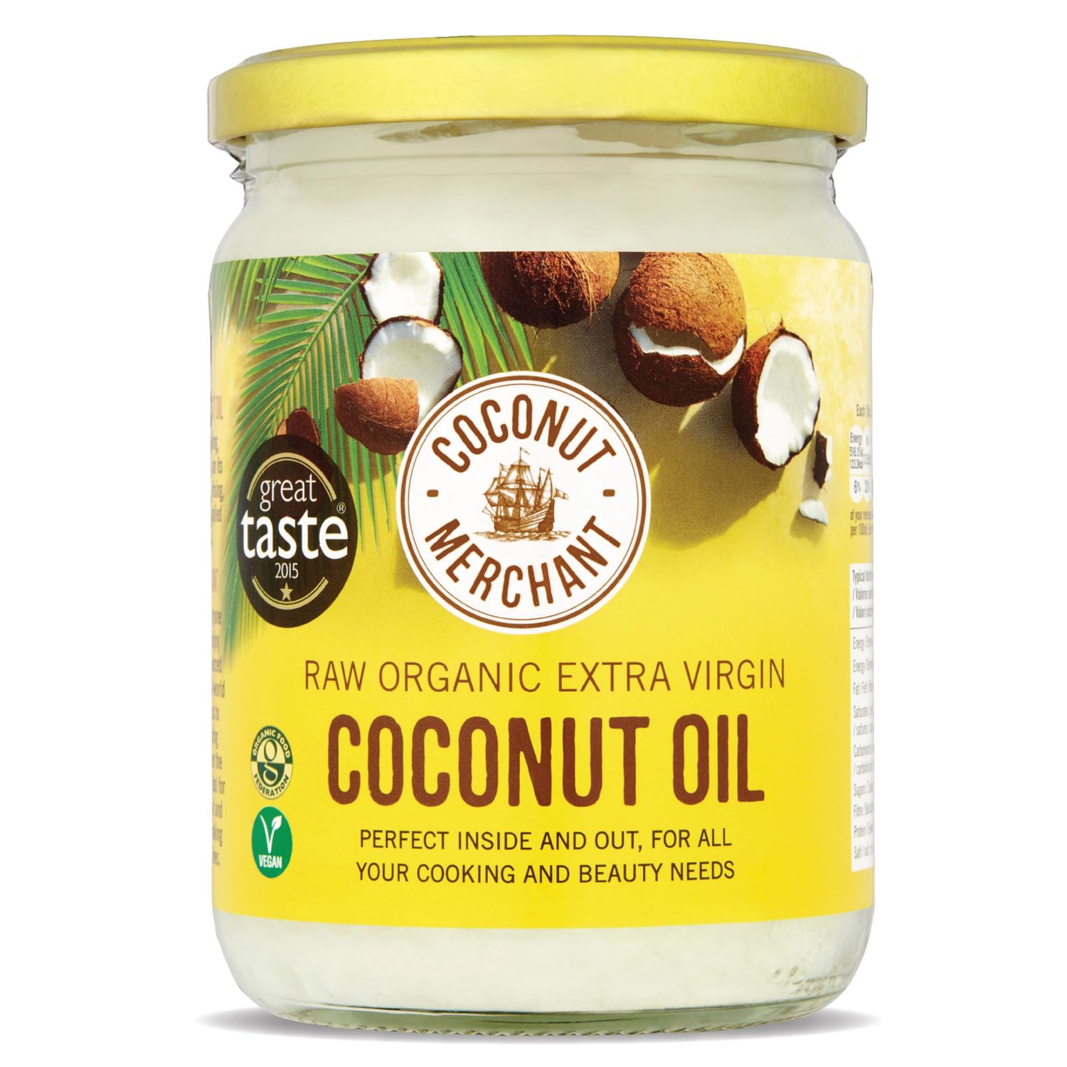 Coconut Merchant Organic Coconut Oil 500ml - Extra Virgin, Raw Cold Pressed Unrefined, Vegan and 100% Natural - for Skin, Hair &amp; Cooking