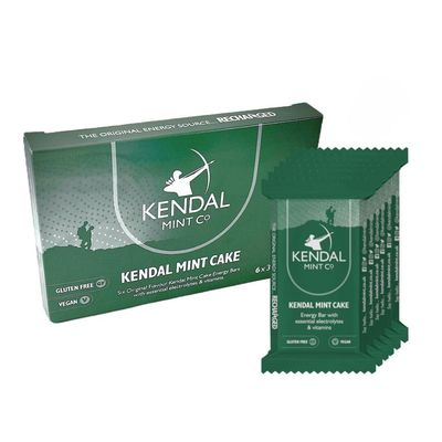 KMC Energy Bars Pocket-Sized, Original Flavour, Kendal Mint Cake Recharged, Vegan, Gluten Free with Essential Electrolytes &amp; Vitamins 35g (Pack of 6)
