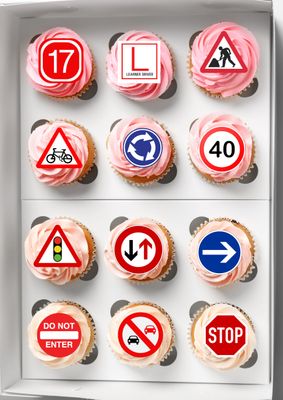 Generic 17th Birthday Multicolored Cupcake Toppers, 24 Precut Edible Wafer Card Learner Driver Road Signs, Perfect for Birthday Party Cake Decorations Generic 17th Birthday Multicolored Cupcake Toppers, 24 Precut Edible Wafer Card Learner Driver Road Signs, Perfect for Birthday Party Cake Decorations