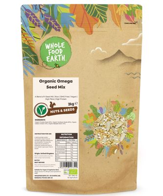 Organic Omega Seed Mix 2 kg A Blend of 4 Seed Mix Raw GMO Free Vegan High Fibre High Protein Certified Organic