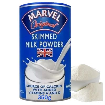 MARVL SKIMMED Milk Powder 350G Mega Pack Deal Great Source of Vitamins A&amp;D and high in Protein Great in Tea and Coffee Powdered Milk
