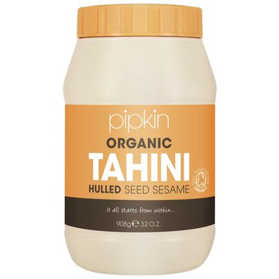 Pipkin 100% Organic Tahini Paste 908g - Roasted and pressed Ethiopian Sesame Seeds - All Natural, Kosher, Vegan, Non-GMO