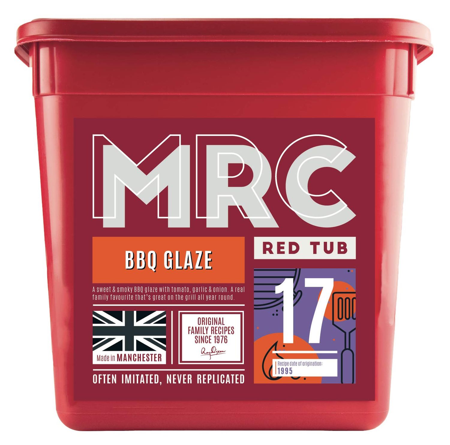 MRC BBQ Glaze 2.5kg - Professional BBQ Seasoning for Meat, Poultry &amp; Fish - Sweet &amp; Smoky Bulk Marinade - Free from MSG, Preservatives &amp; Artificial Additives - Made in Manchester