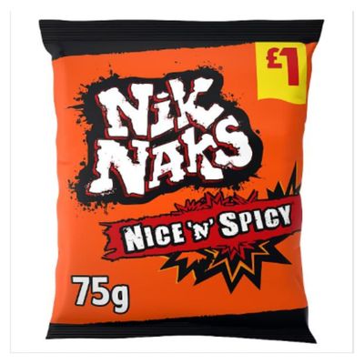 Nik Naks Nice 'N' Spicy Crisps 75g, x Case of 20