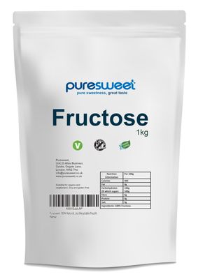 Fructose Powder 1kg by Puresweet, 100% Natural, Low Glycemic Index, Great Taste, (Recyclable Pouch)
