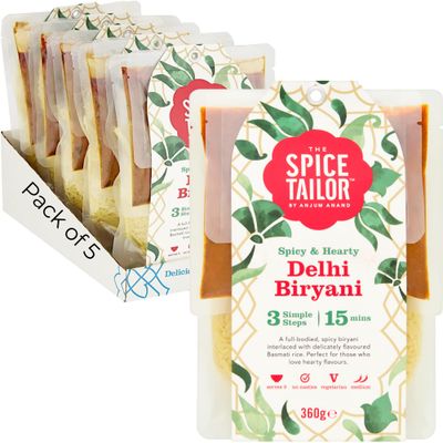 The Spice Tailor, Biryani Kits, Delhi Biryani in 15 Minutes with 3 Simple Steps, 360 g Packet (Pack of 5)