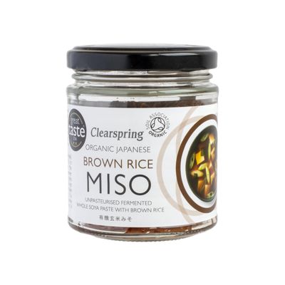 Clearspring Organic Japanese Brown Rice Miso Paste Unpasteurised 150g Traditionally Fermented High in Protein Vegan Great Taste Award