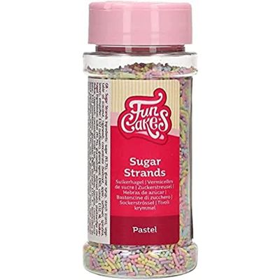 FunCakes Sugar Strands Pastel: Cake Sprinkles, Great Taste, Perfect for Cake Decorating, Cupcake Sprinkles. 80 g.
