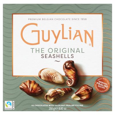 Guylian The Original Seashells Chocolates, 22 Pieces, 250g Exquisite Belgian Chocolates with Hazelnut Praliné Filling Perfect for Any Occasions
