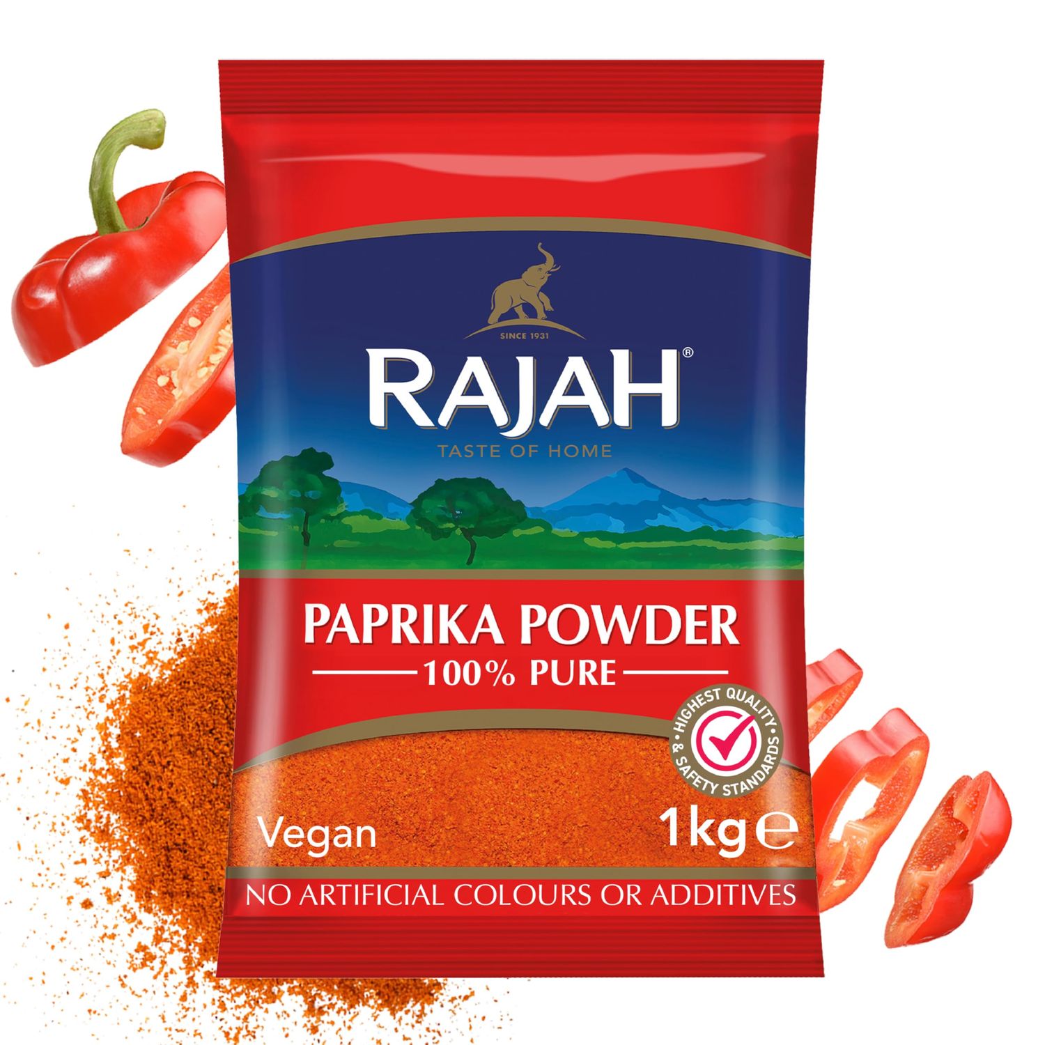 Rajah Spices Paprika Powder Paprika Ground Paprika (1kg)