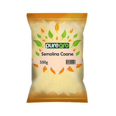Puregro Semolina Coarse Premium Quality Semolina Coarse 100% Natural Versatile Use Ideal For Baking Healthy Addition To Your Diet Perfect For Home Cooking Weight 500g Pack of 1