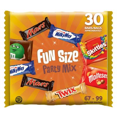 Mixed Minis Bag, 30 Mini Chocolate Bar Snacks &amp; Sweets Multipack (Mars, Twix, Milky Way, Maltesers, Skittles, M&amp;Ms), Chocolate Bars, Sweets Gift Box, Ideal for Gift or Party Bags (540g)