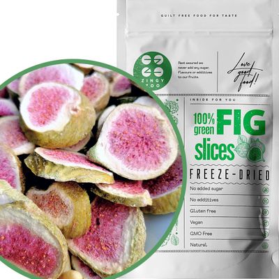 Freeze Dried Figs Slices 100% Natural No Added Sugar Gluten Free Healthy Snack, Cake Decoration, Smoothie Dry Figs Raw Freeze Dried Snack Fresh Figs Dried to Perfect Fig Snack ZingyZoo