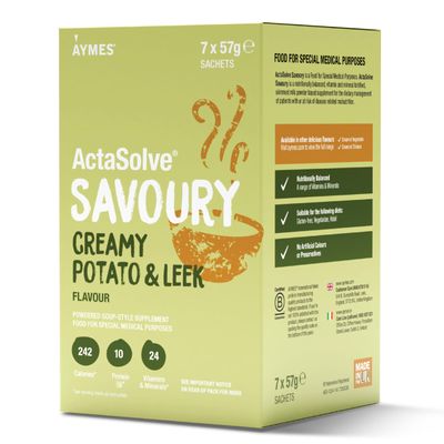 AYMES - ActaSolve Savoury - 7 Servings - Creamy Potato & Leek - Soup-Style Nutritional Powder - Gluten Free - Suitable for Adults and Children Aged 3+